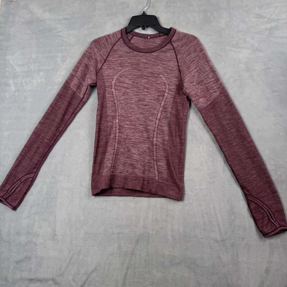Lululemon Swiftly Tech Long Sleeve 2.0 Shirt Burgundy Red‎ Size 6